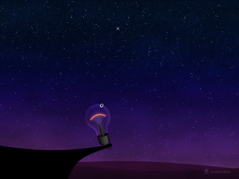Light Bulb Character — Purple