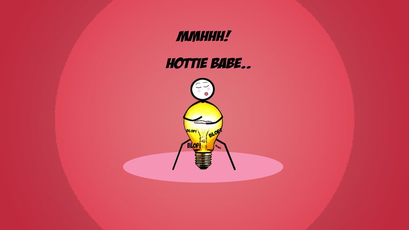 Light Bulb Character — Red