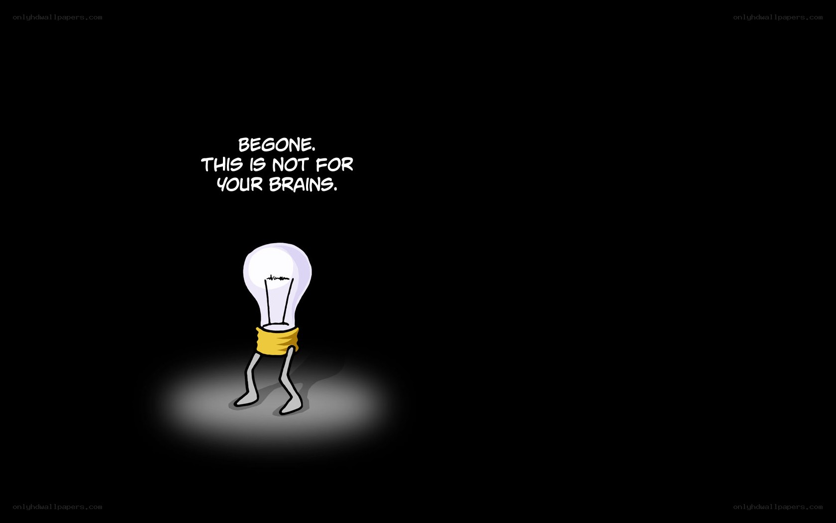 light bulb character warning