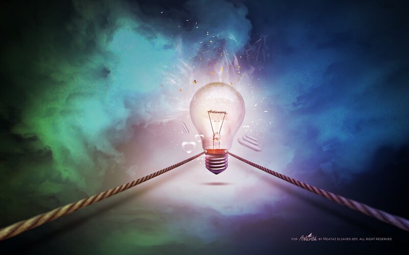 Light Bulb Explosion — Blue
