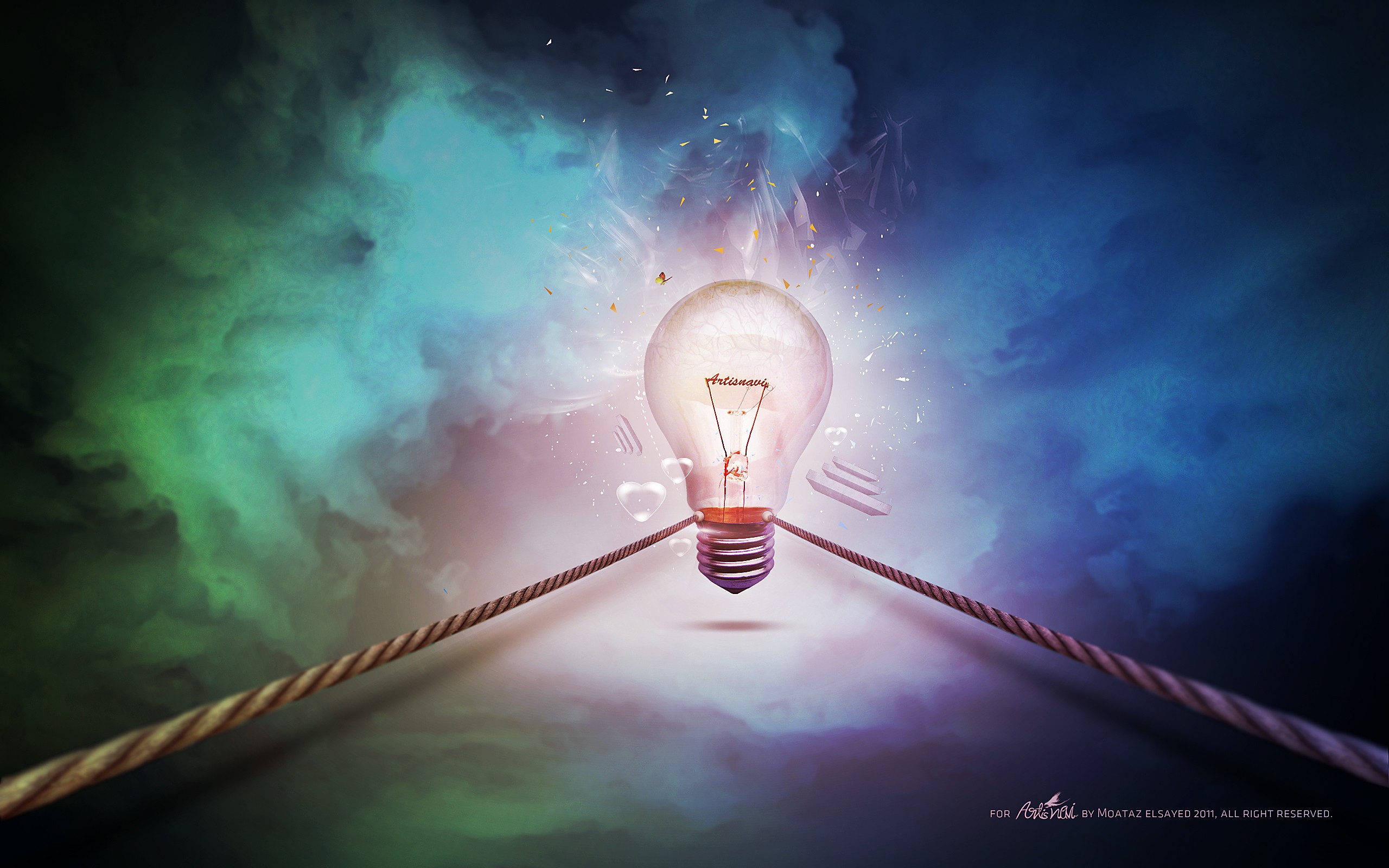 Light bulb explosion concept