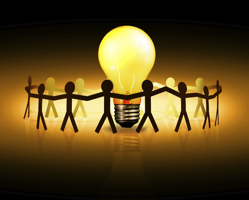 light bulb idea circle