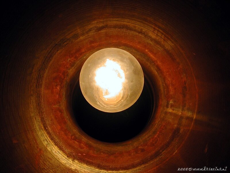 Light bulb in a metal tube