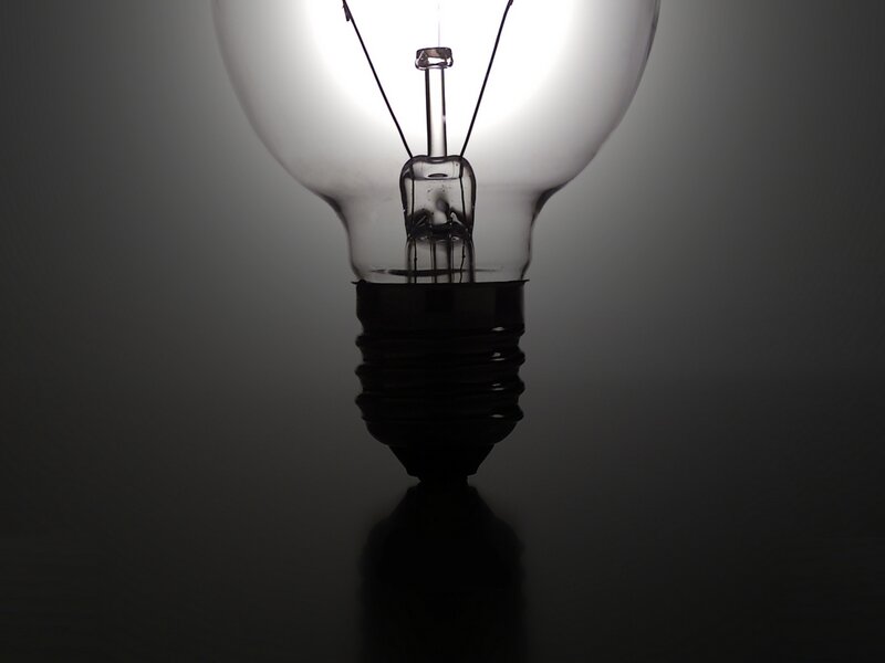 Light bulb in silhouette