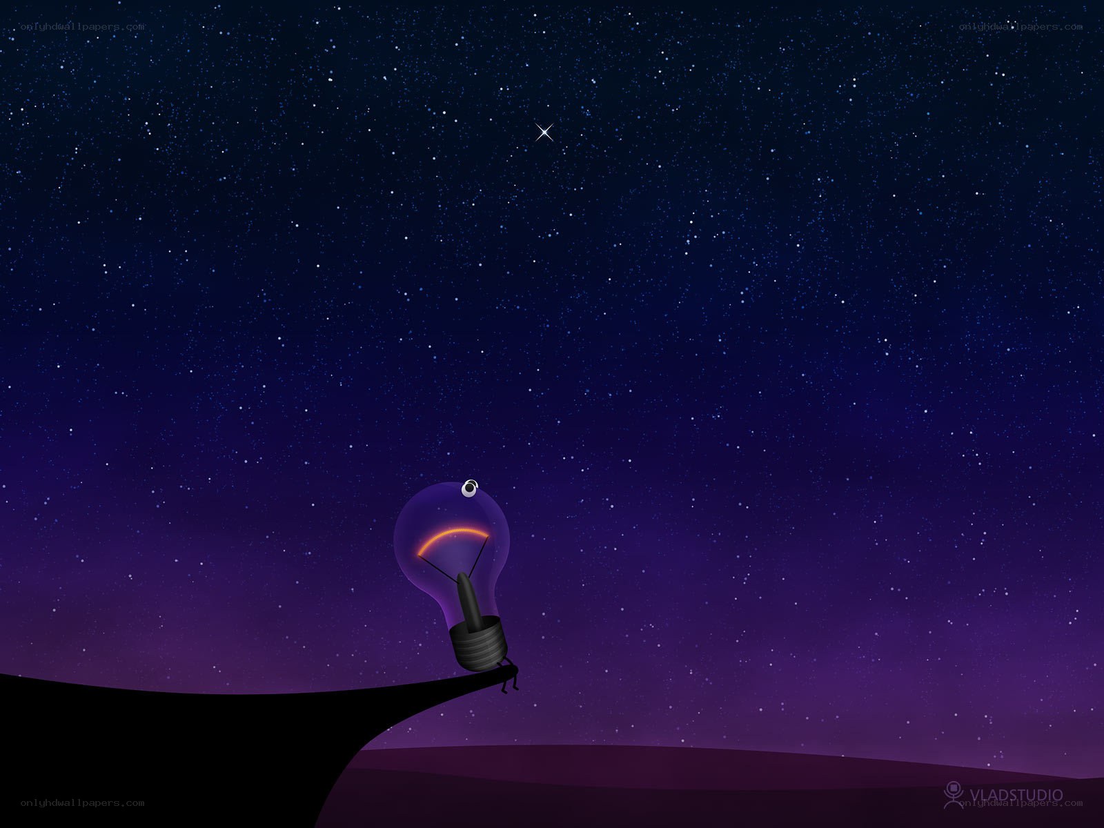 light bulb on a cliff