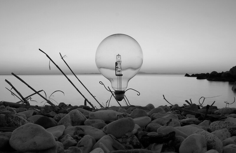 Light Bulb on Beach