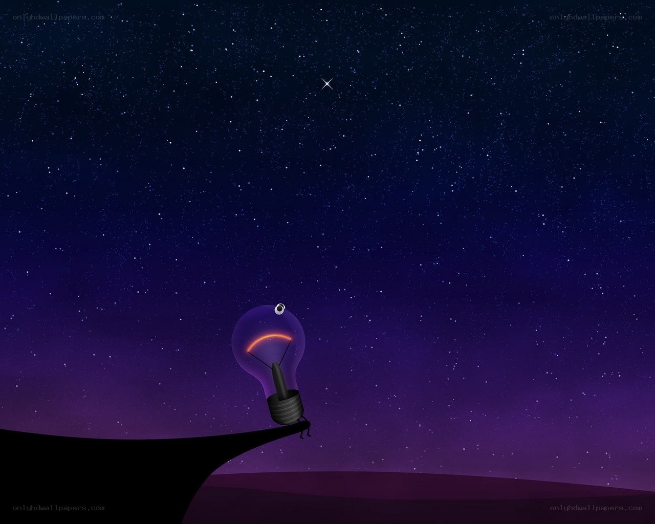 light bulb on cliff edge