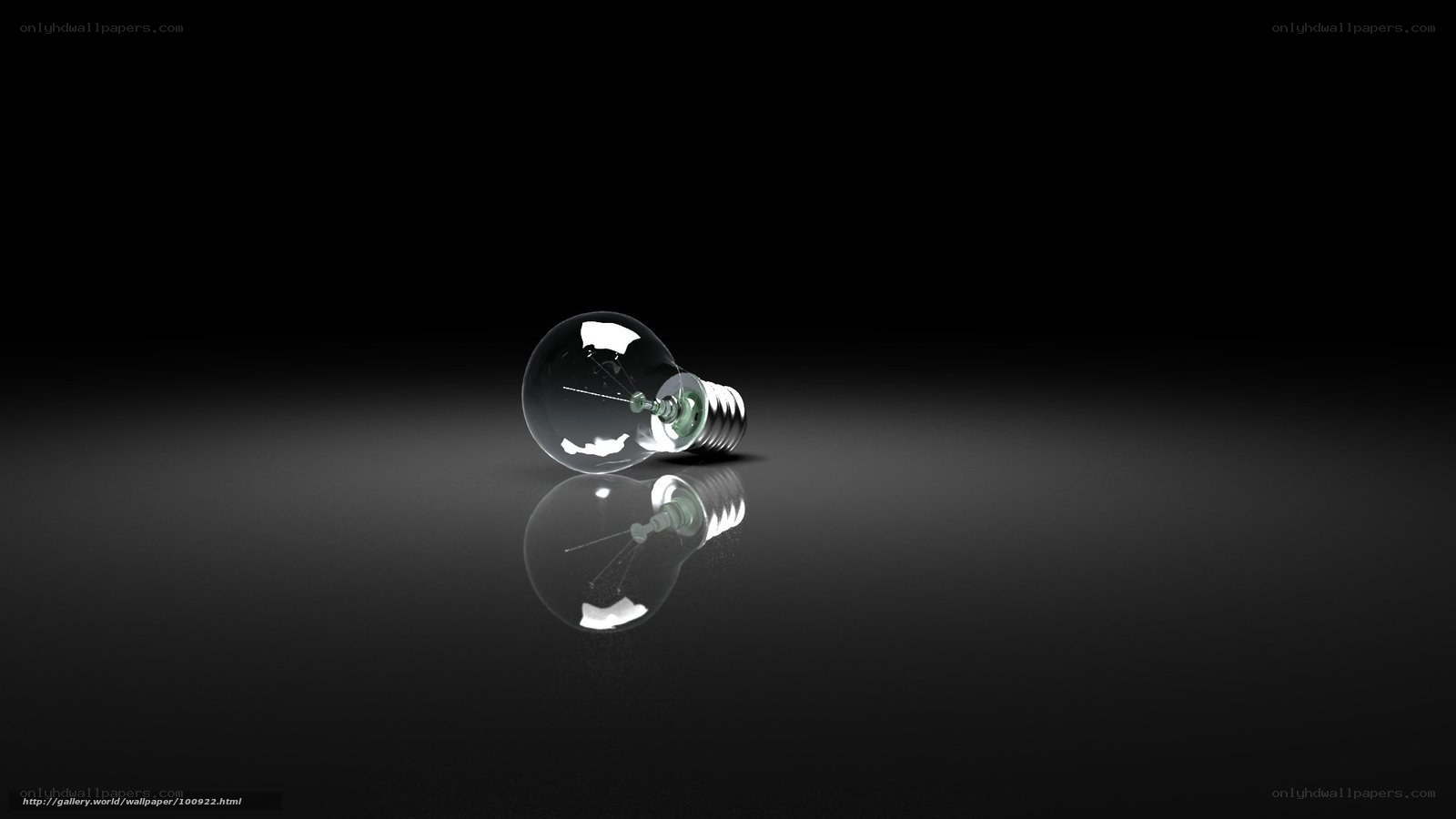 Light bulb on dark surface