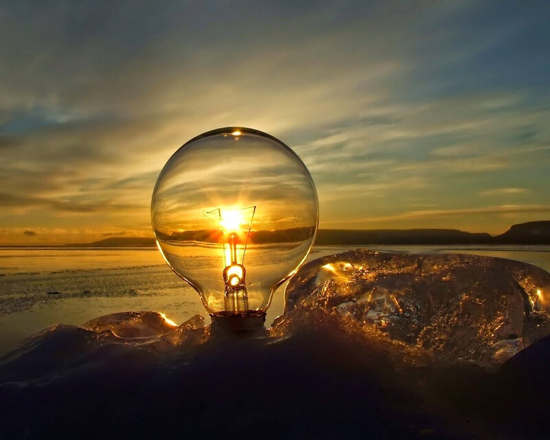 Light Bulb on Ice