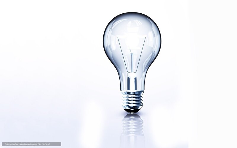 Light bulb on white background