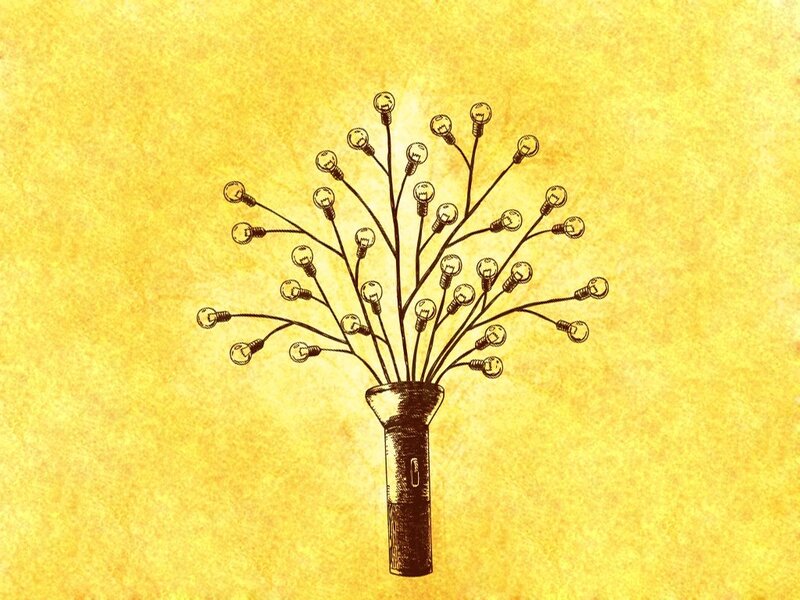 light bulb tree illustration