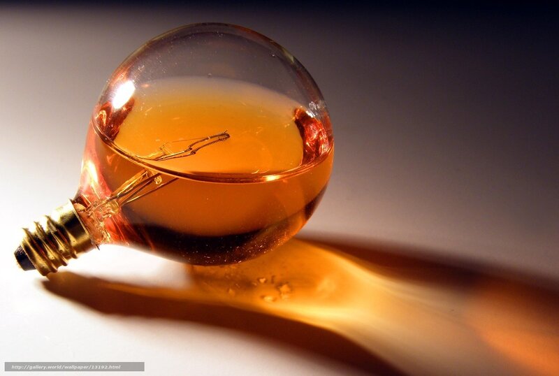 Light bulb with amber liquid