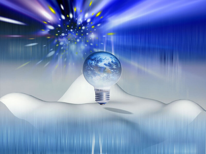 Light Bulb with Earth