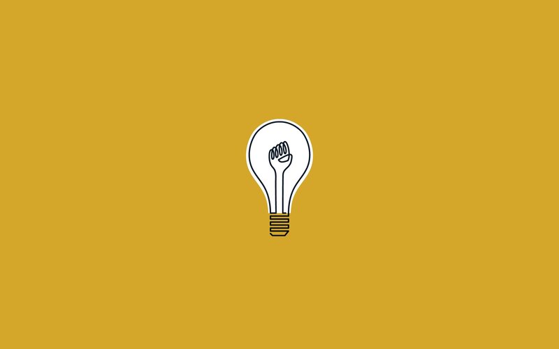 light bulb with fist icon