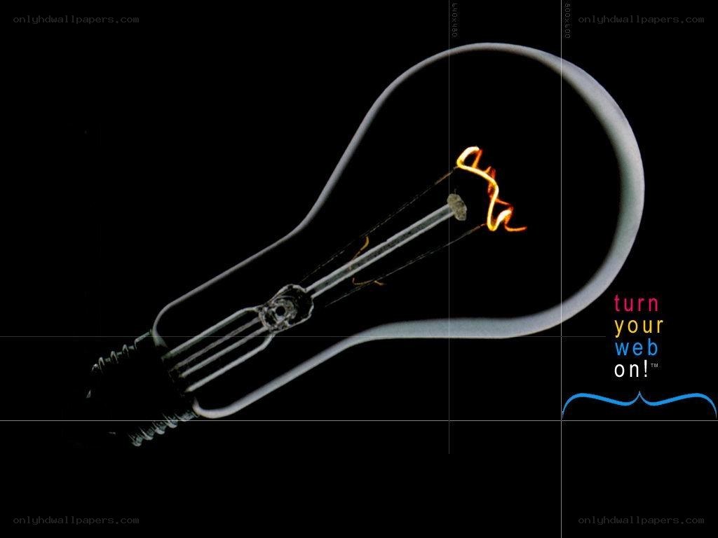 light bulb with glowing filament