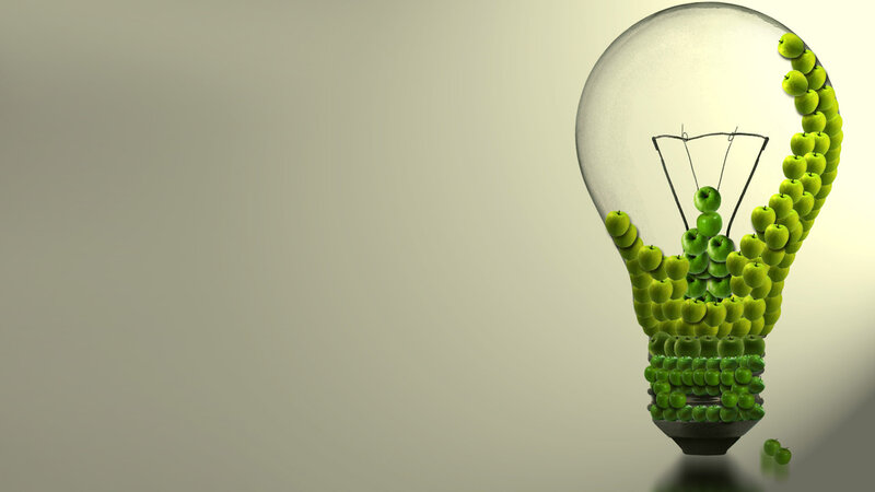Light Bulb with Green Apples