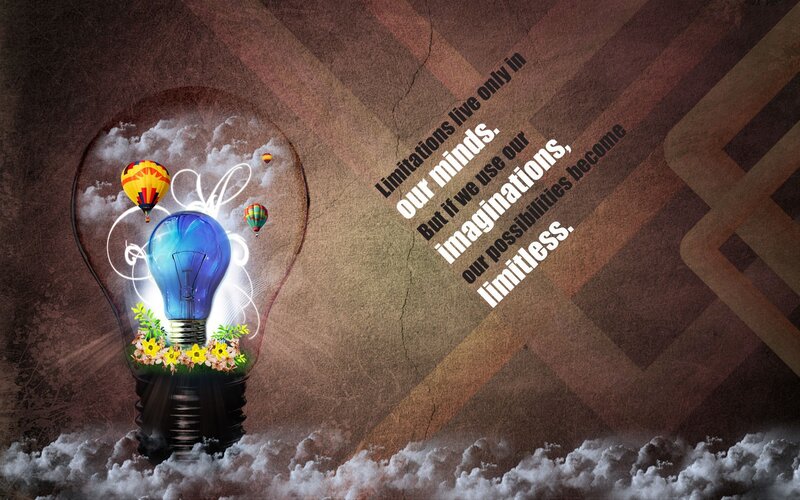 Light Bulb with Hot Air Balloons