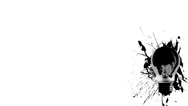light bulb with ink splatter