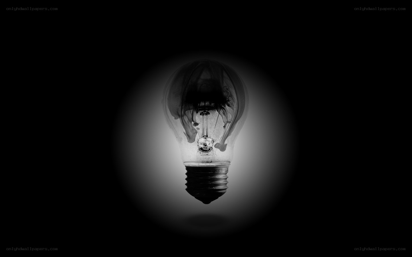 Light bulb with ink swirl