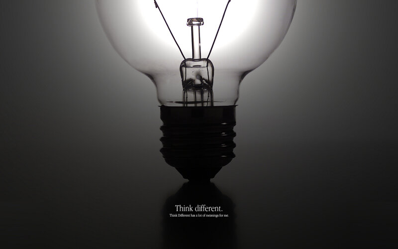 Light bulb with inspirational quote