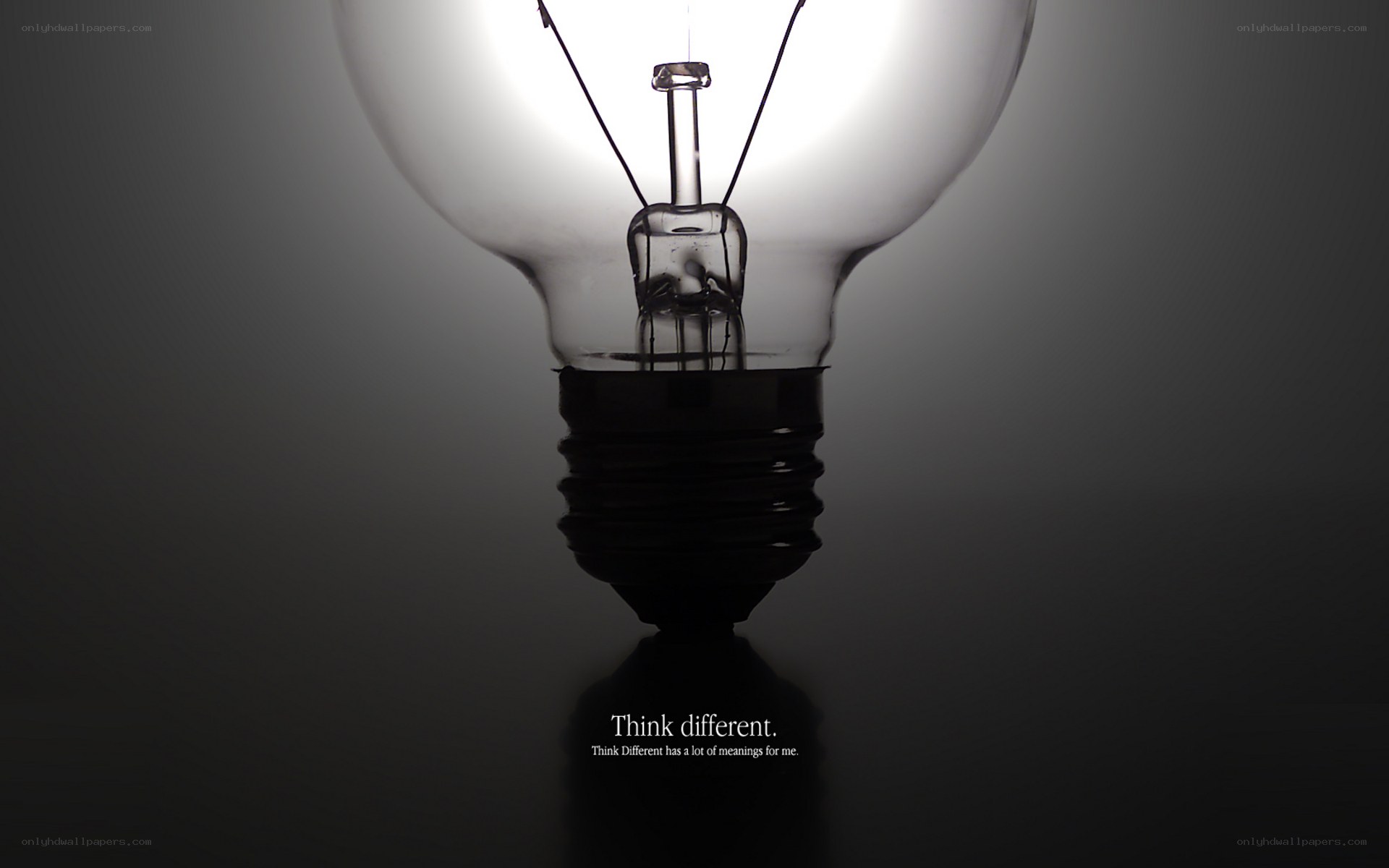 Light bulb with inspirational quote