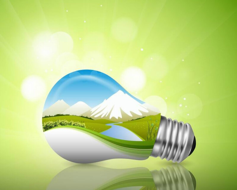 Light Bulb with Landscape
