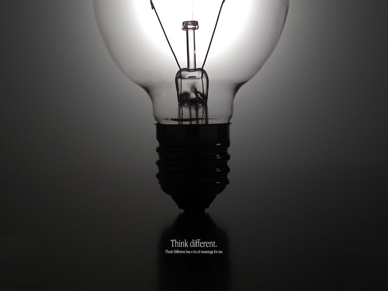 light bulb with message