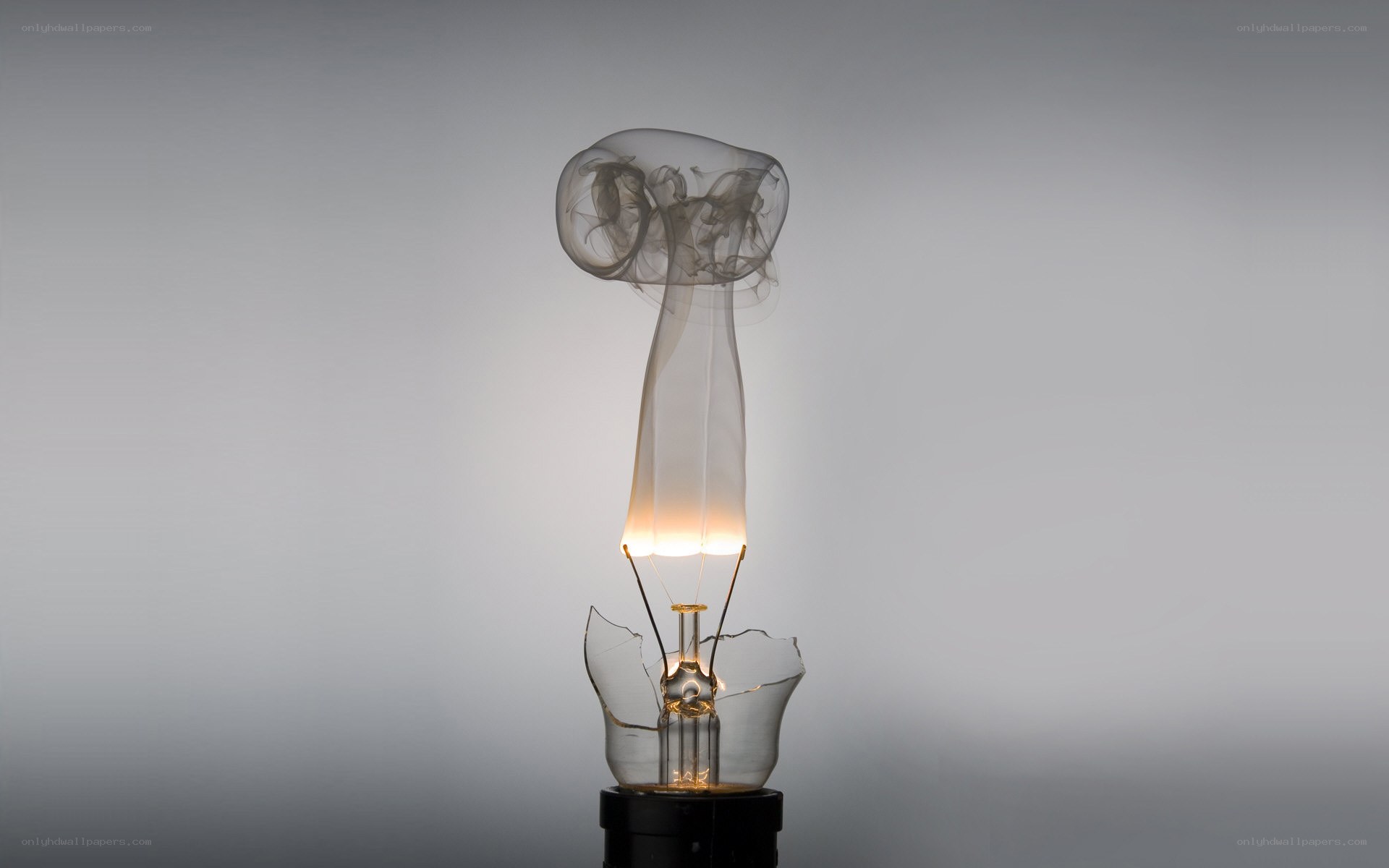 Light bulb with smoke