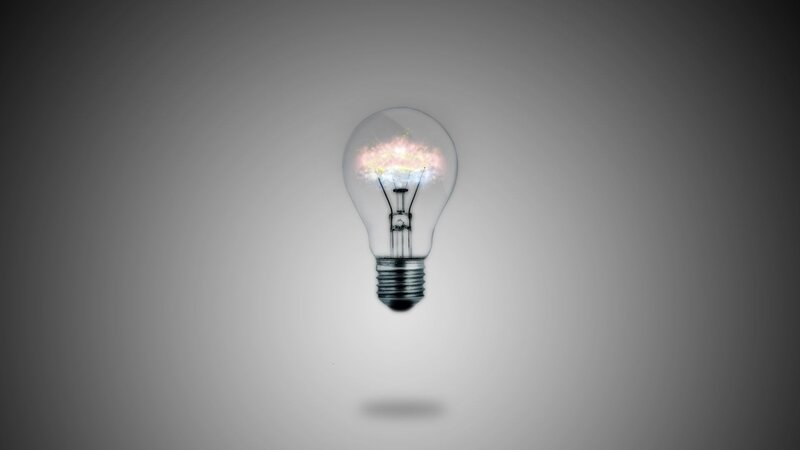 light bulb with spark