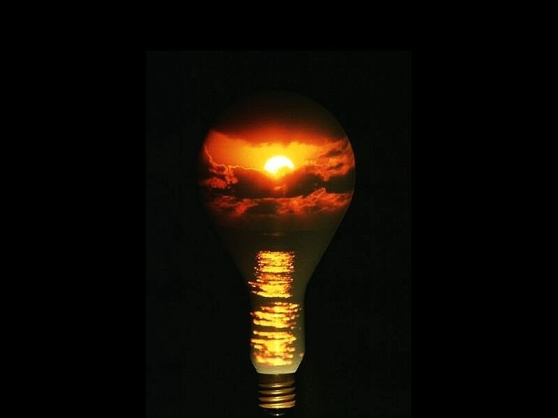 Light Bulb with Sunset
