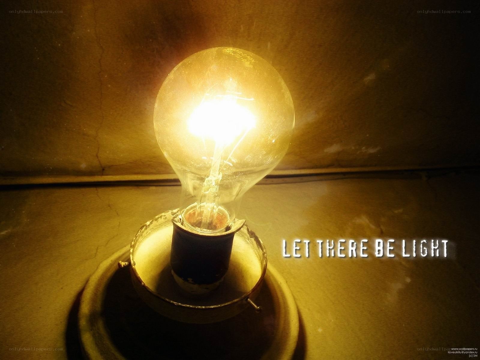 light bulb with text