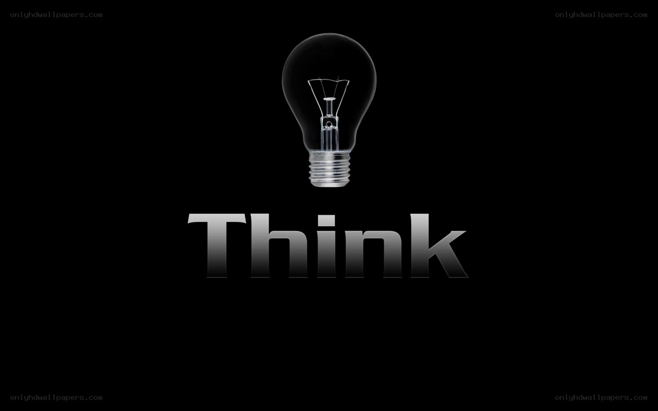 light bulb with think text