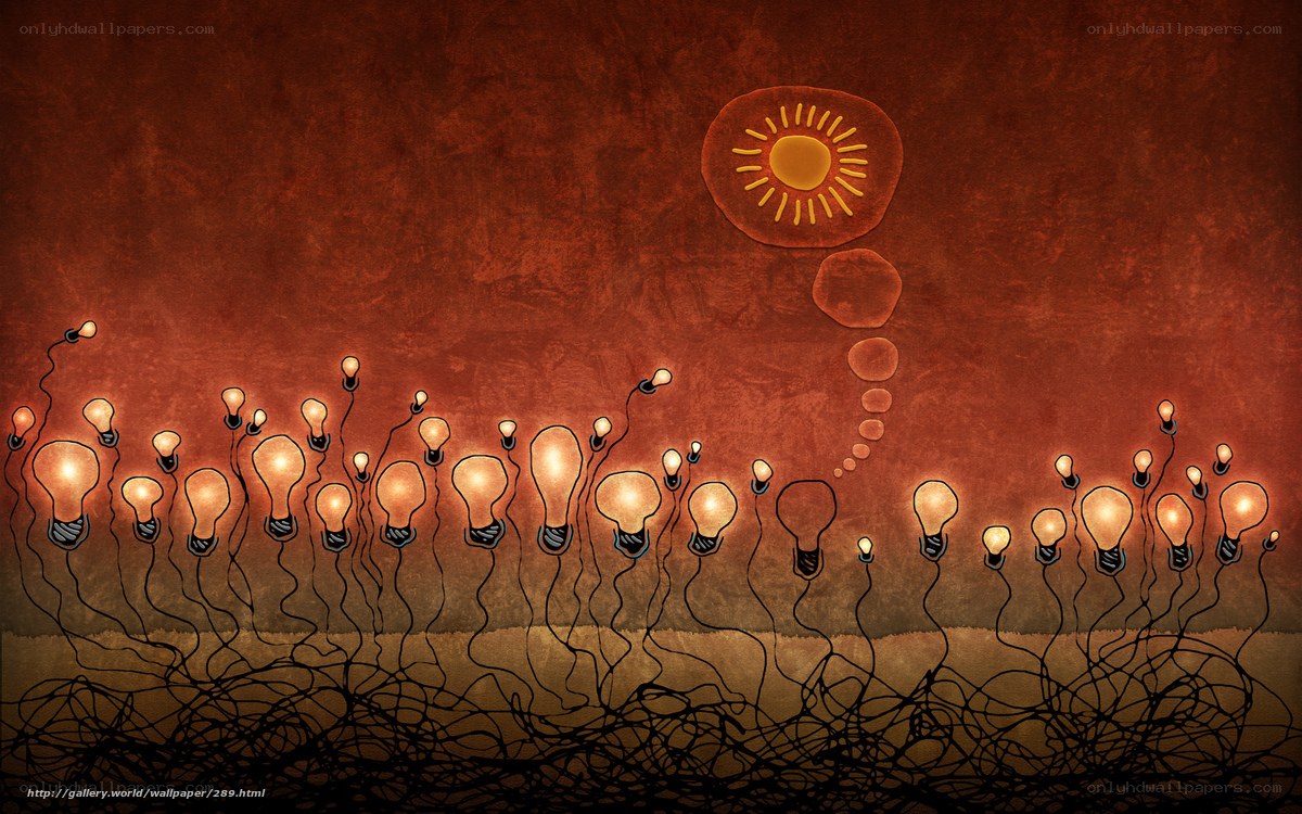 Light bulbs and sun
