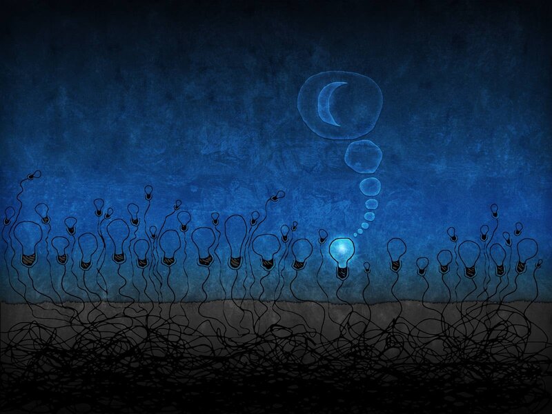 Light bulbs and thought bubbles