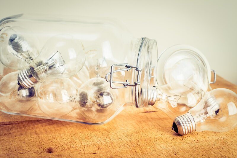 Light Bulbs in Jar — Brown