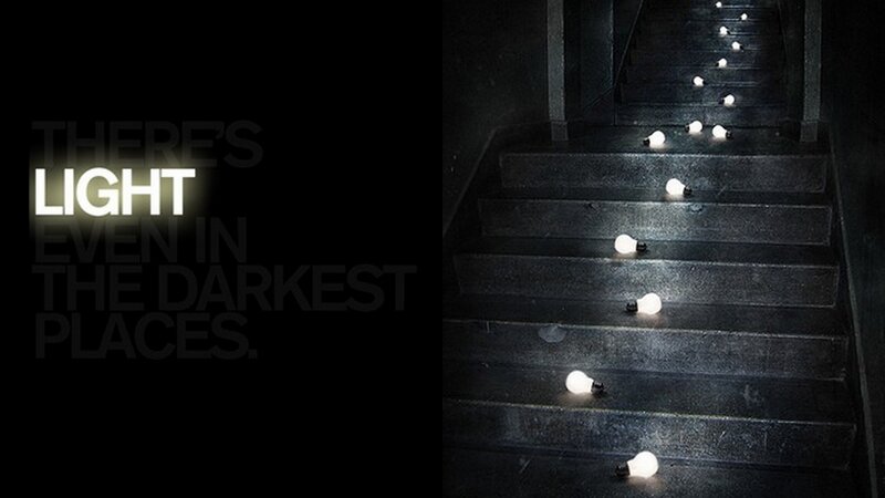 Light Bulbs on Stairs