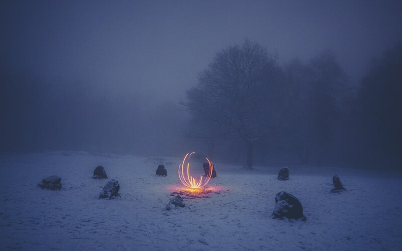 Light Circle in Snow