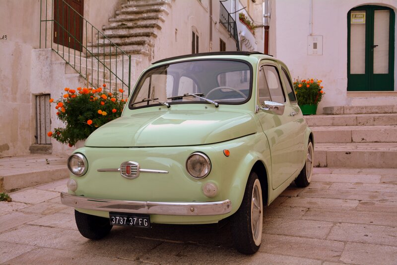 Light Green Car on Street