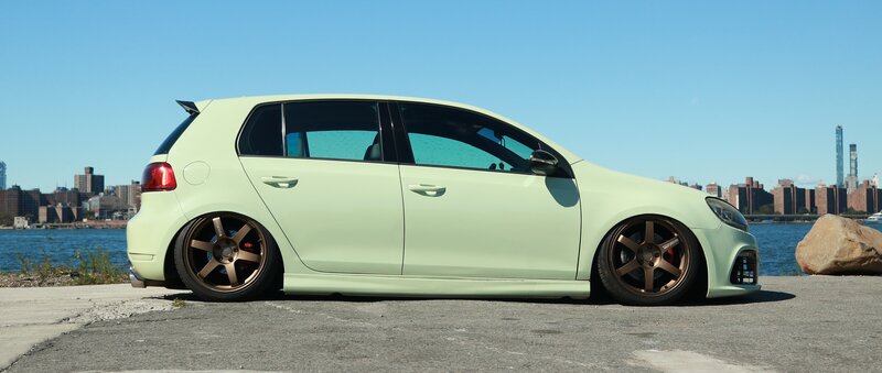 Light Green Hatchback Car