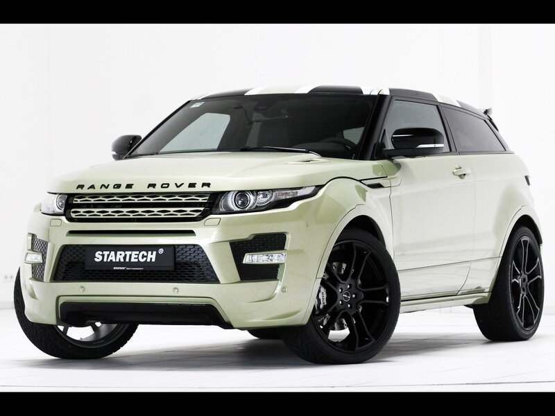 Light green Range Rover Evoque