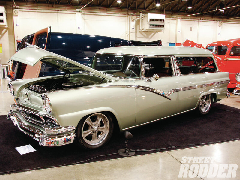 Light Green Station Wagon — White