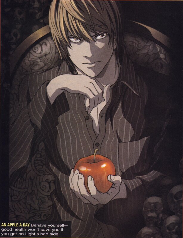 Light holding an apple