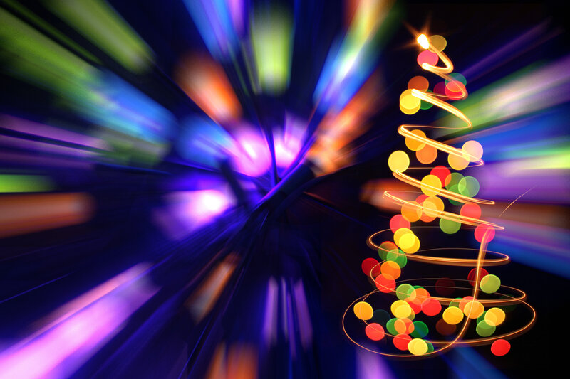 Light-painted Christmas Tree — Purple