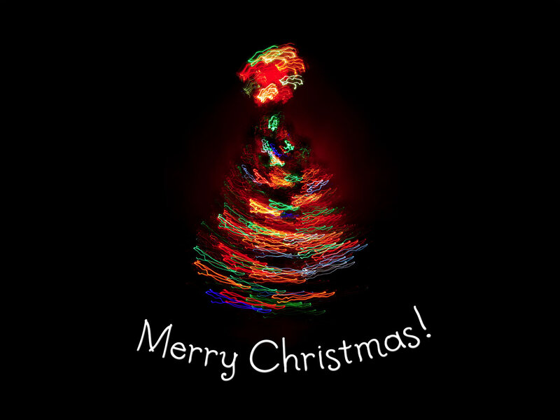 Light-painted Christmas Tree — Red