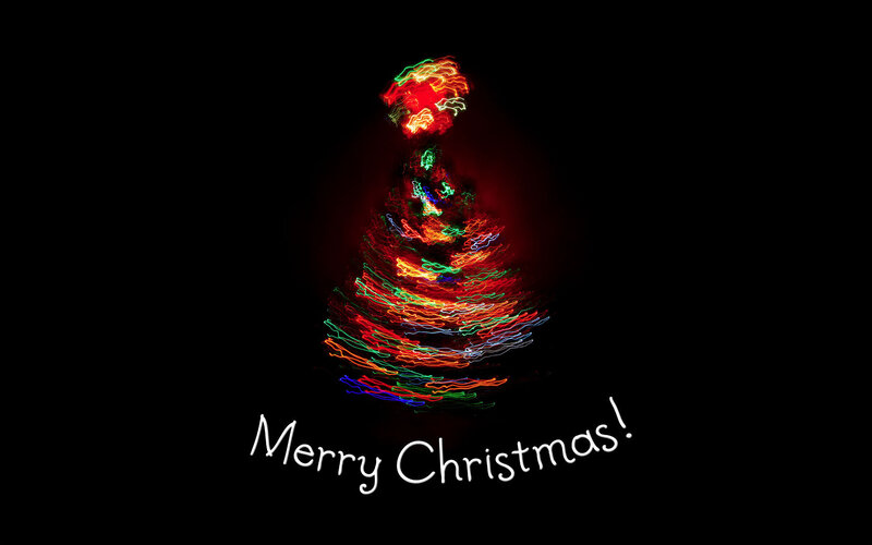 Light-painted Christmas Tree