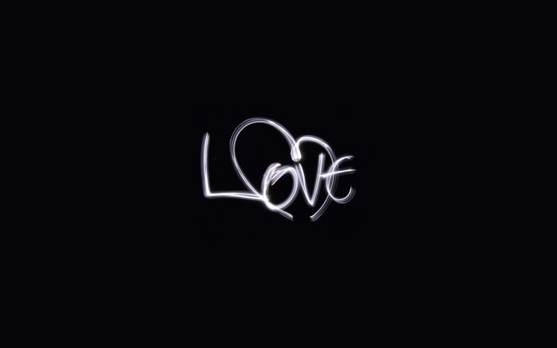 Light-painted love word