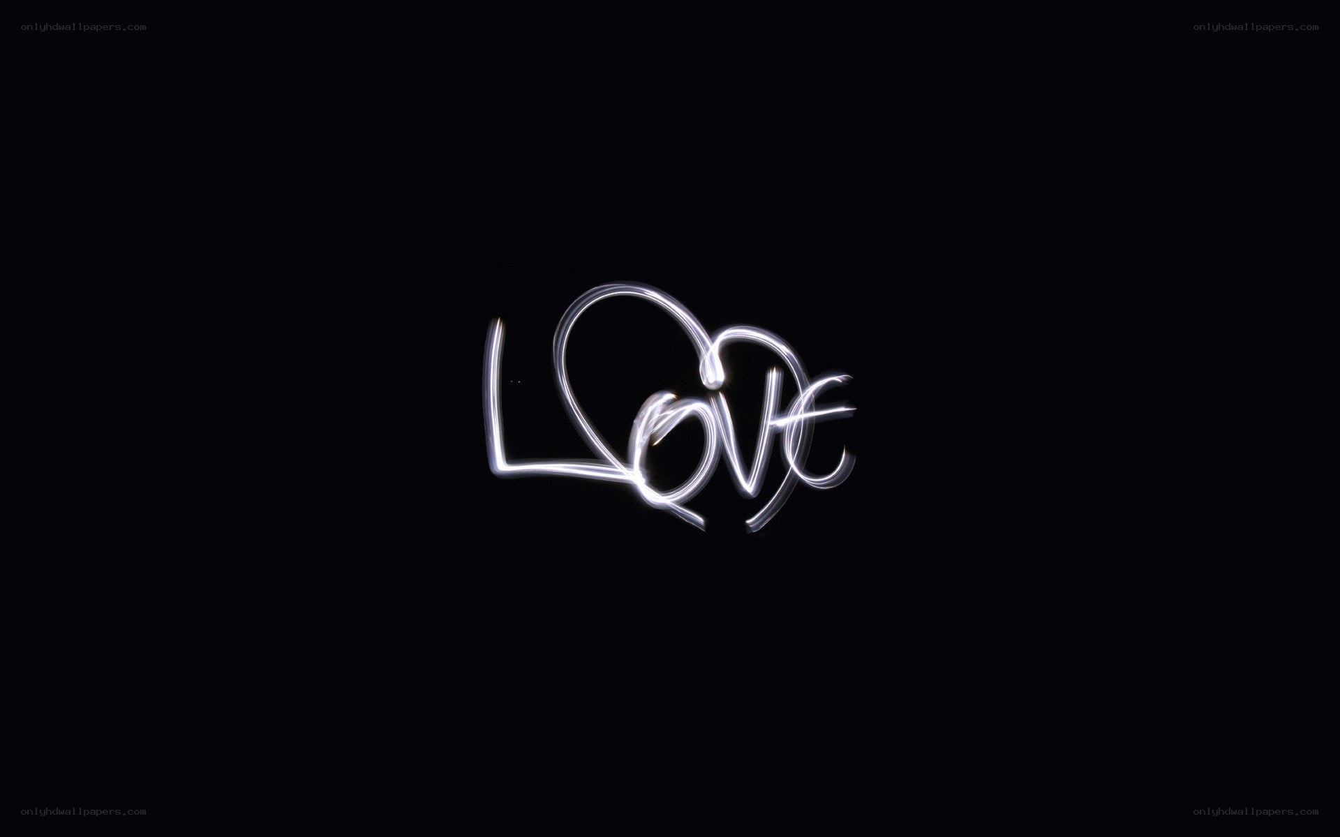 Light-painted love word