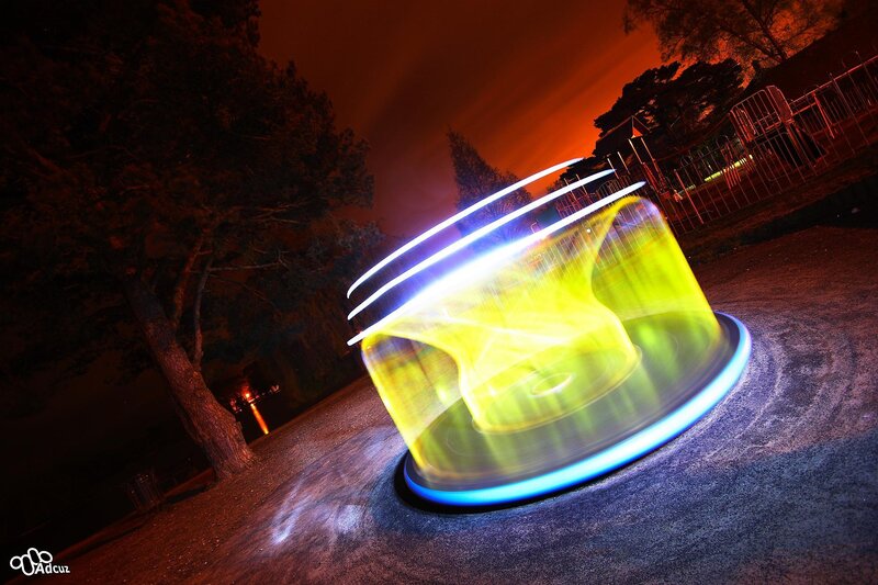 Light painting at a playground