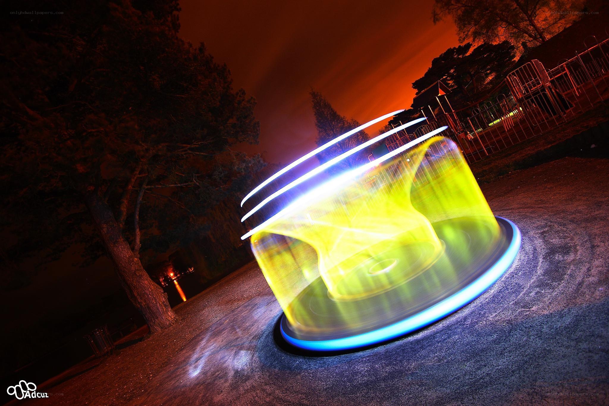 Light painting at a playground