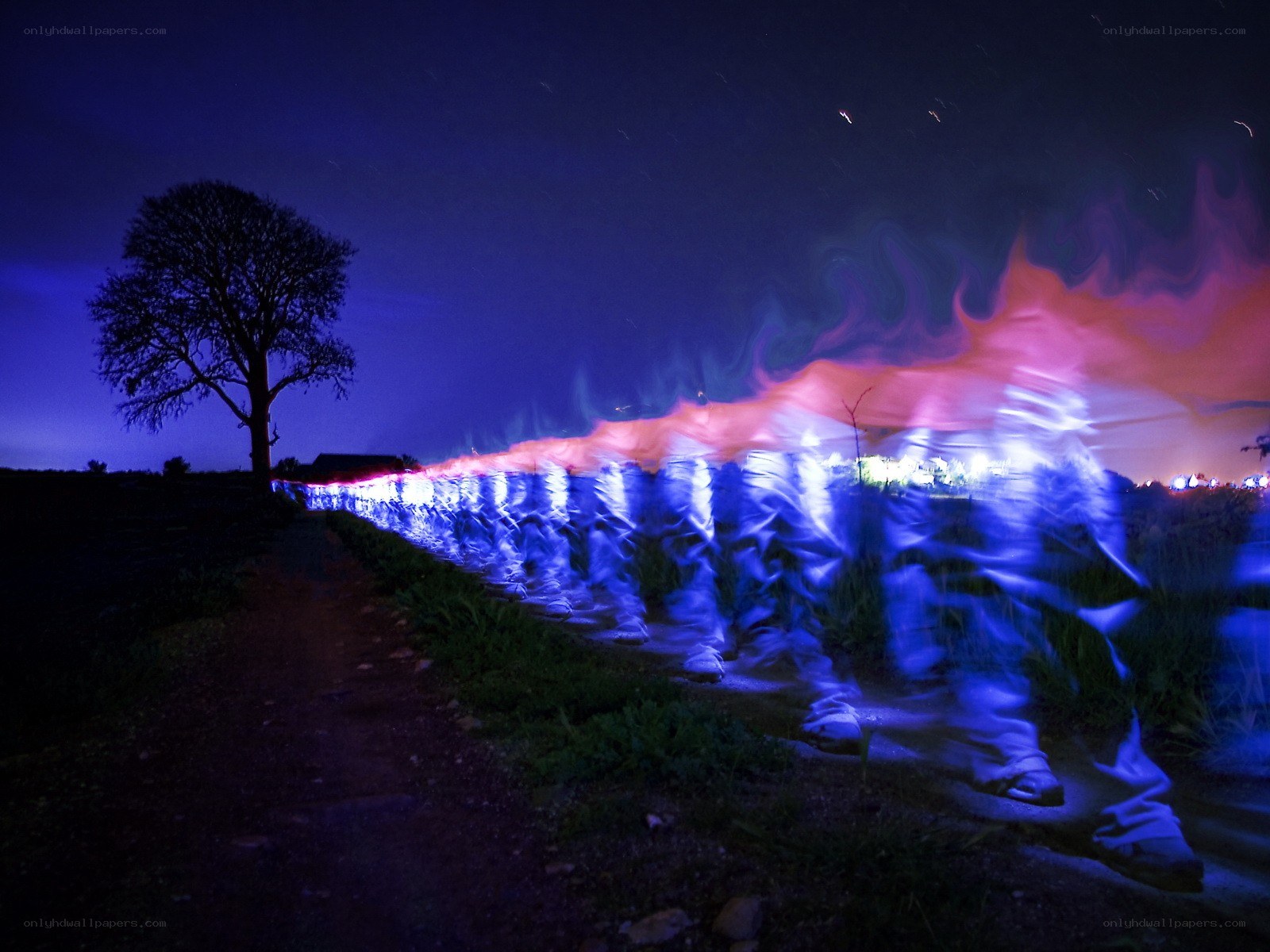 Light painting at night